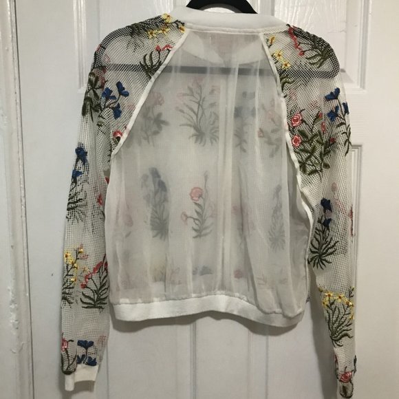 Mesh Embroidered Floral Jacket - Picture 2 of 2